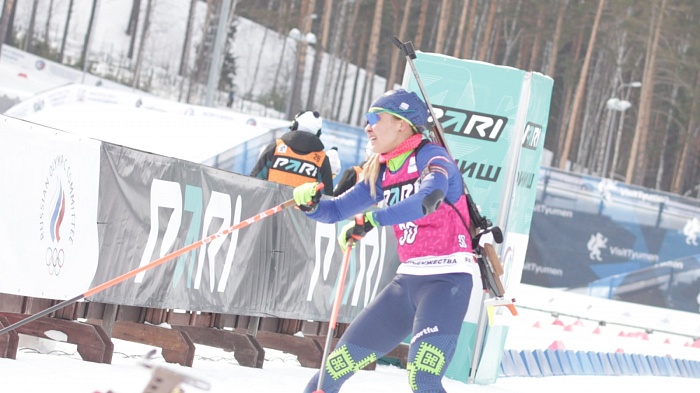 Участница тюменского этапа Кубка Содружества по биатлону из Белоруссии Аделина Сабитова: «За гонку  могу поставить себе твёрдую четвёрку»