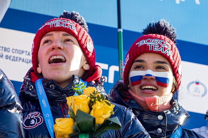 Серебро сборной Тюменской области в женском командном спринте Спартакиады по лыжным гонкам: Степанова снова сильнее Пантриной