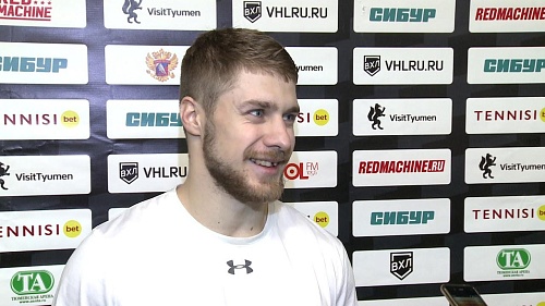 Форвард ХК «Рубин» Антон Жихарев после матча с «Ермаком» (6:3)