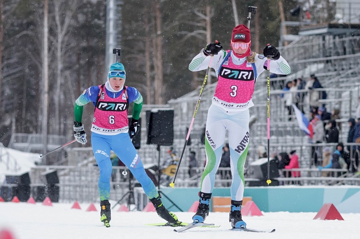 Третий этап PARI-Кубка России по биатлону в Тюмени. Гонка преследования. Женщины