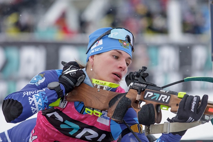 Третий этап PARI-Кубка России по биатлону в Тюмени. Гонка преследования. Женщины