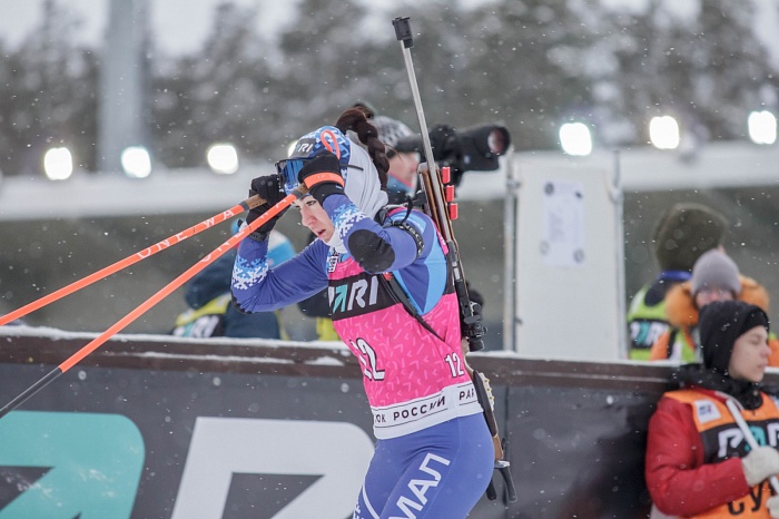 Третий этап PARI-Кубка России по биатлону в Тюмени. Гонка преследования. Женщины