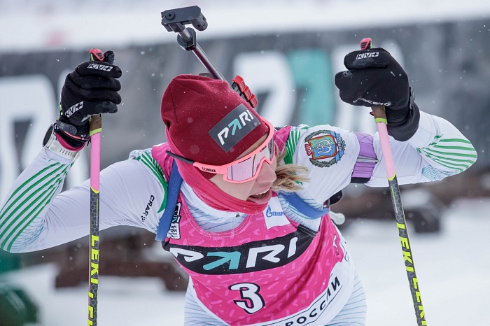 Третий этап PARI-Кубка России по биатлону в Тюмени. Гонка преследования. Женщины