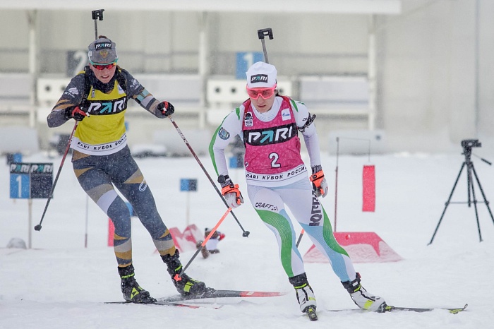 Третий этап PARI-Кубка России по биатлону в Тюмени. Большой масстарт. Женщины
