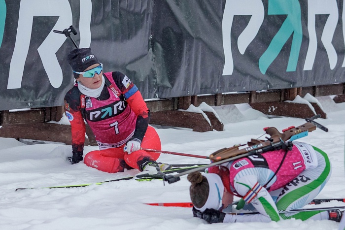 Третий этап PARI-Кубка России по биатлону в Тюмени. Большой масстарт. Женщины