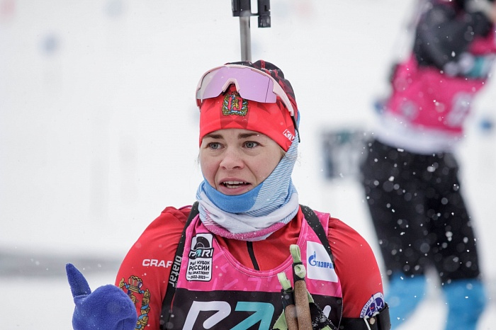 Третий этап PARI-Кубка России по биатлону в Тюмени. Большой масстарт. Женщины