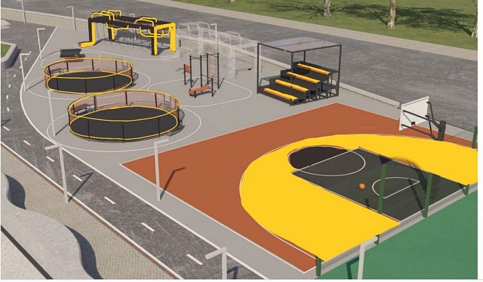 Современная спортивная площадка со скейт-парком появится на тюменской Набережной