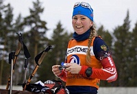 Виктория Сливко на Кубке IBU выиграла третью гонку подряд