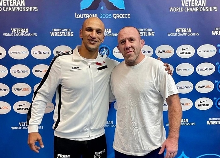 Евгений Глазков (справа) и олимпийский чемпион-2004 Карам Габер