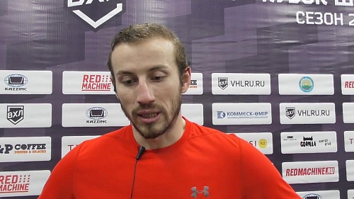 Форвард ХК «Рубин» Владимир Коротков - о матче в Усть-Каменогорске против «Торпедо» (3:2 ОТ)