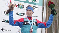 Тюменец Александр Поварницын в финишном створе выиграл бронзу в гонке преследования домашнего этапа Кубка Содружества по биатлону