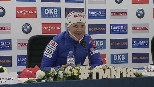 Кайса Мякяряйнен после финиша персьюта на ЭКМ в Тюмени