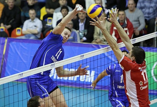 Волейбол. Мужская суперлига. ВК «Тюмень» - «Шахтер» (Солигорск) - 1:3. 27 марта 2014 года