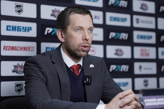 Главный тренер хоккейного клуба «Рубин» Денис Ячменёв: «Согласен с болельщиками, что матч получился хороший»