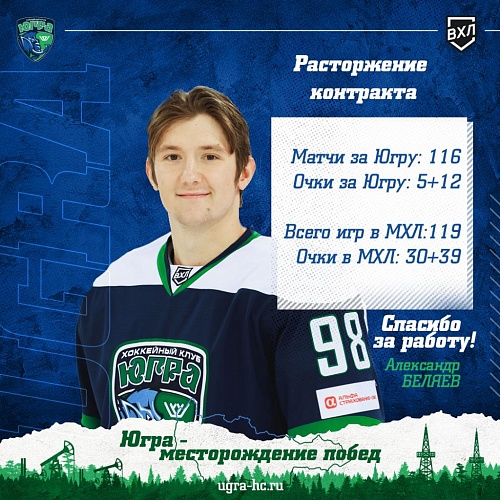 Молодой форвард покинул «Югру»