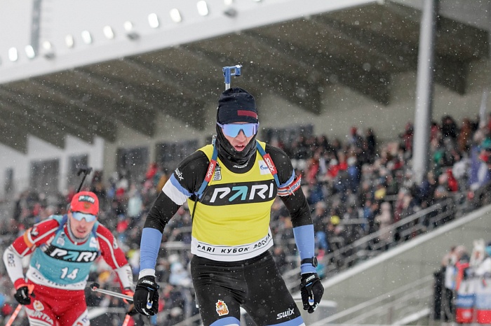 Третий этап PARI-Кубка России по биатлону в Тюмени. Гонка преследования. Мужчины