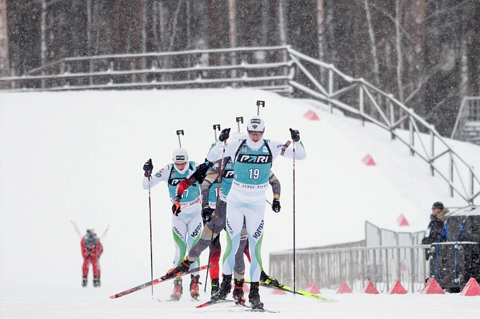Третий этап PARI-Кубка России по биатлону в Тюмени. Гонка преследования. Мужчины