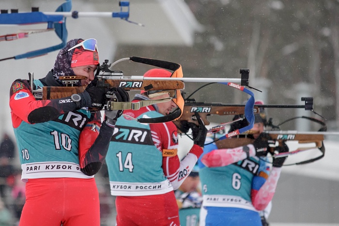 Третий этап PARI-Кубка России по биатлону в Тюмени. Гонка преследования. Мужчины