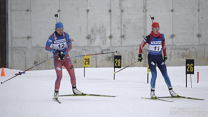 Контрольная тренировка женской сборной России по биатлону в Тюмени. Спринт. 11 ноября 2016 года