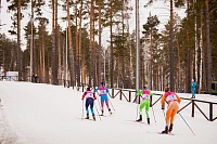 В рамках игр бежали на лыжах