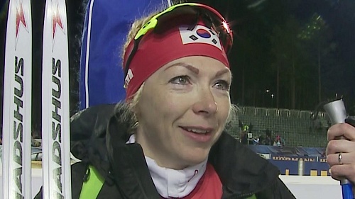 Анна Фролина после финиша персьюта на ЭКМ в Тюмени