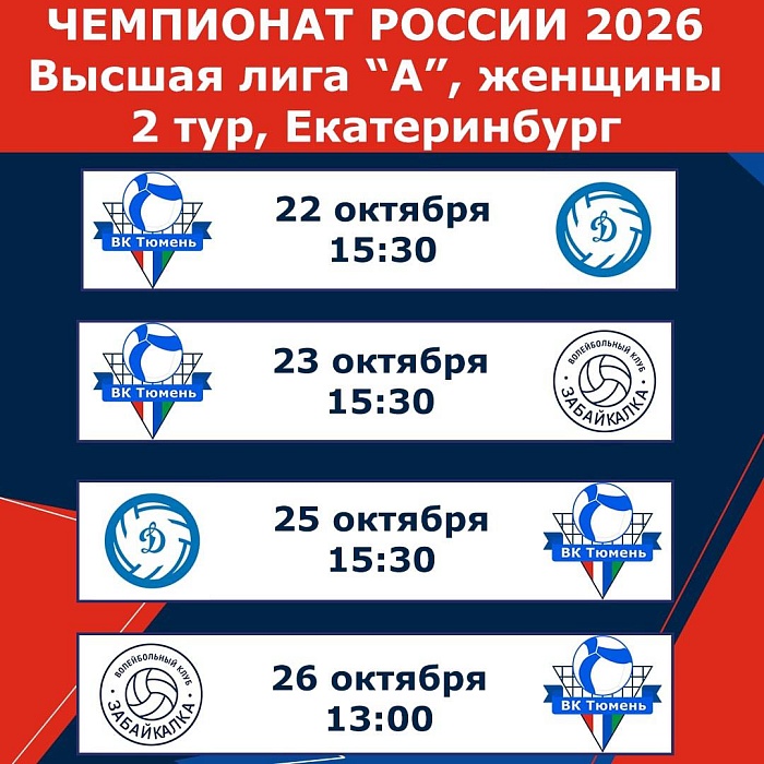 Тюменские волейболистки сыграют в Екатеринбурге