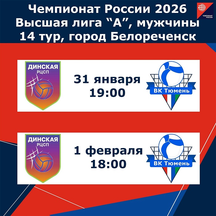 Волейболисты «Тюмени» сыграют на юге страны